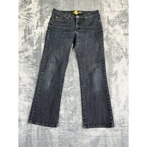 Bill Blass Womens Stretch Bootcut Denim Jeans Size 10P Dark Wash Comfort Fit